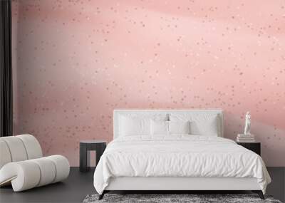 Pink background glittering light effect. Pink, rose, nude banner with glitter sparkle. Rose gold glitter background for design template for banner, card, cover, web, flyer, poster. Vector EPS10 Wall mural