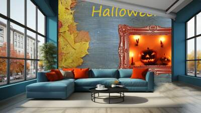 Halloween pumpkin head jack lantern Wall mural