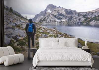 First Snow at Alpine Lake in Idaho Wall mural