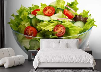 vegan salad bowl on transparent background Wall mural