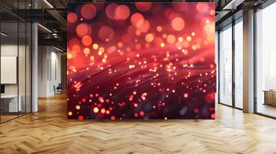 Abstract red fiber optic Wall mural