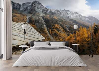 autumn in the mountains Wall mural