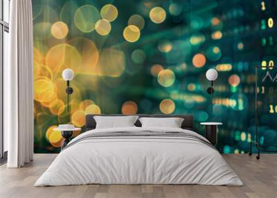 Bokeh green background Wall mural