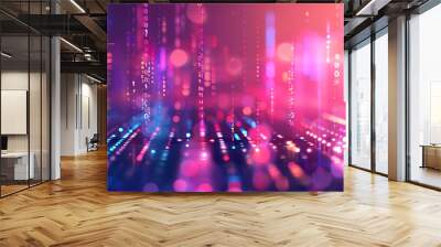 Bokeh pink and blue background  Wall mural