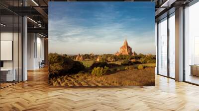 Buddha temple in the sunset dawn Wall mural