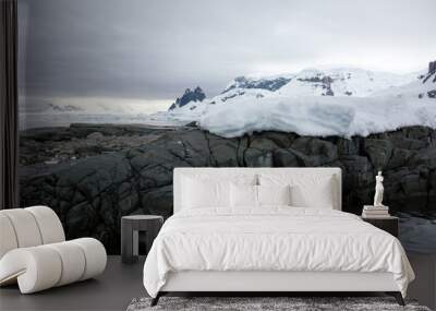 ice in the Antarctica with iceberg in the ocean Wall mural