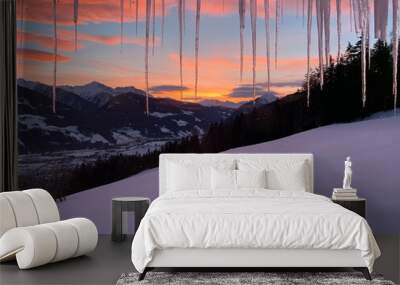 sunset in the mountains Wall mural