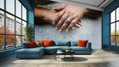 Wedding and bliss with decorations and ideas for a perfect wedding Wall mural