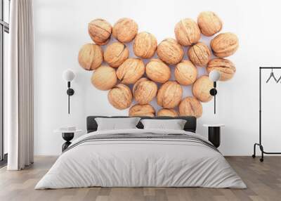 Walnuts in a heart shape Wall mural