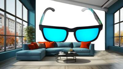 Blue fashion sunglasses UV protection Wall mural