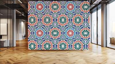 arabic style pattern multi color pieces form white lines Wall mural