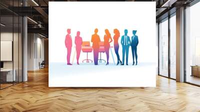 Abstract business team silhouette concept Wall mural