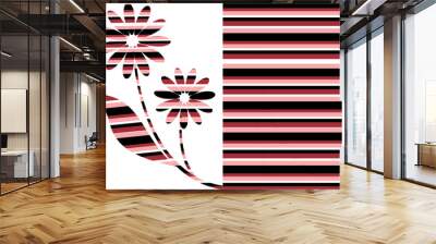 two flowers in a strip. vector Wall mural