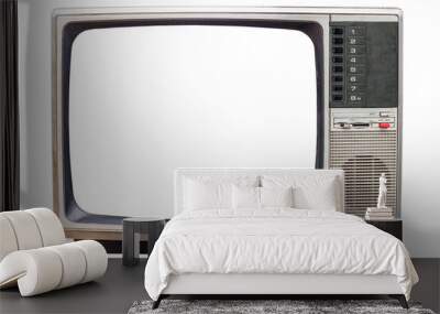 old bronze or silver television on isolated background Wall mural