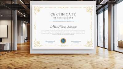 Golden diploma certificate for award, business, and education document printing Wall mural