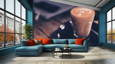 cinematic style hot latte art  Wall mural