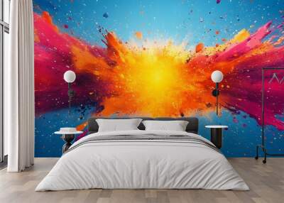 Lively Flash Sale promotion with a burst of colors, explosive graphics, and bold text, ideal for high-energy and impactful social media posts. Wall mural