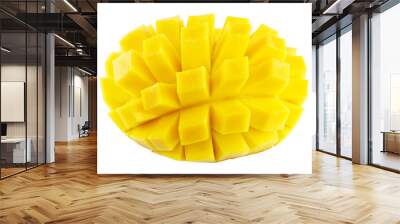 mango slice isolated on white background Wall mural