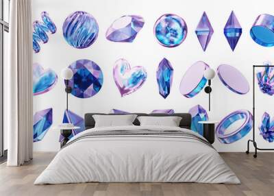 Crystal collection element for design pack isolated background 3d rendering  Wall mural