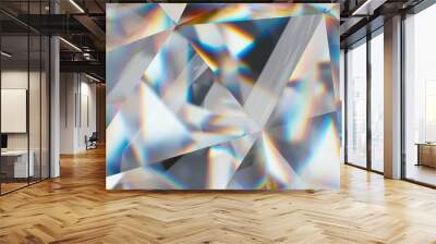 Diamond with caustic close up texture, 3D illustration.  Wall mural