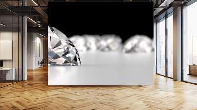 Group of Diamonds placed on reflection background, 3d rendering. Wall mural