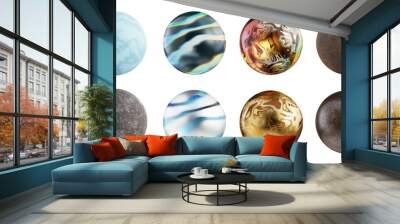 Material balls decoration set isolated background 3d rendering  Wall mural