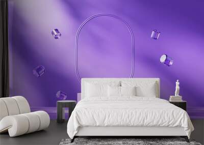 Purple minimal podium for product display background 3d rendering	 Wall mural