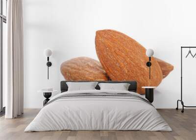 Almonds Salted on white background. Wall mural