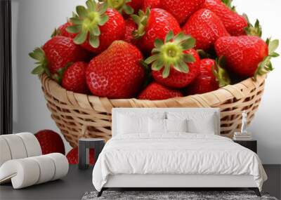 basket of strawberry isolated on white or transparent background,transparency  Wall mural