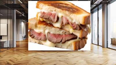 beef sandwich with cheese isolated on white or transparent background,transparency  Wall mural