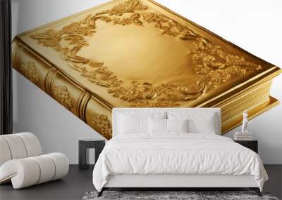 book made of gold,golden book isolated on white or transparent background,transparency Wall mural