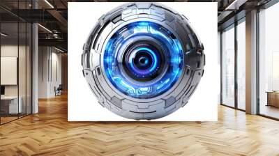 Eye of robot,Blue eyes of robot isolated on transparent background,Transparency  Wall mural