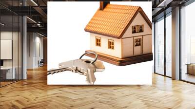 house model with keys isolated on white or transparent background,transparency  Wall mural