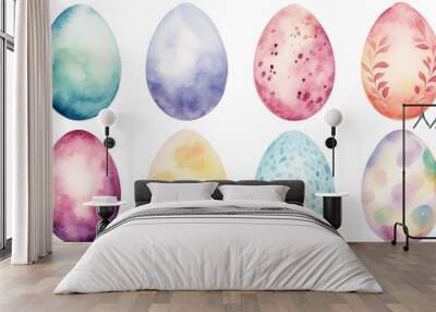 set of easter egg watercolor  Wall mural