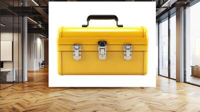 Yellow tool box, Storage Box isolated on transparent background,transparency  Wall mural