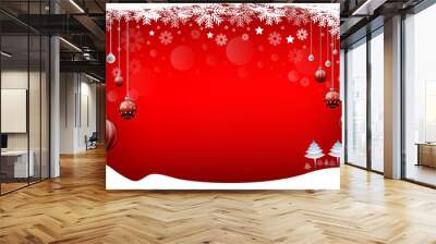 Christmas background, red background Happy New Year Wall mural