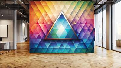 abstract geometric triangle background with long shot Wall mural