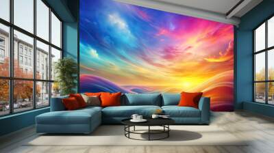 abstract sky background with colorful gradient wave Aerial Wall mural