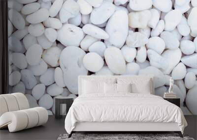 white Pebble beach texture Wall mural