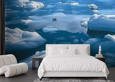 A large body of water is covered in ice Wall mural