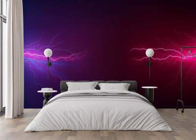 Two lightning bolts are shown in the image, one blue and one red Wall mural