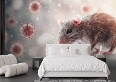 Rat, virus, plague, dangerous infection concept. Illustration. Wall mural