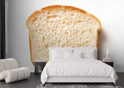 slice of bread isolated white background. food for designer ads   Wall mural