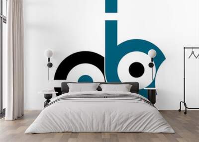 ab, ba initials letter company logo Wall mural