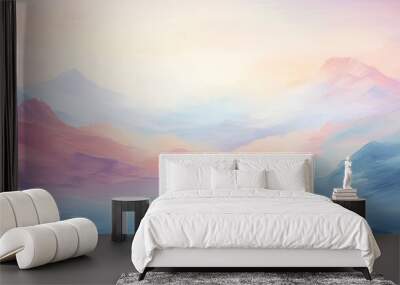 Abstract Mountain Landscape in Pastel Colors Wall mural