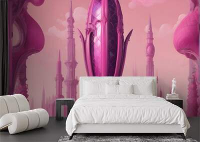 Scarlet Sensuality: Phallic Abstract Art Representing Passion, Love, Erotica and Fertility Wall mural