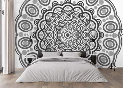 A beautiful mandala pattern isolated on white background. Decorating design for graphic, wallpaper, fabric and etc.  Wall mural