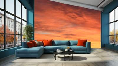 Orange sunrise in the sky. Wall mural