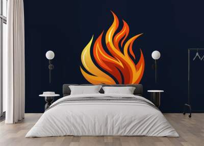 A classic flame icon redesigned with flowing lines and vibrant colors, symbolizing passion and inspiration. Wall mural