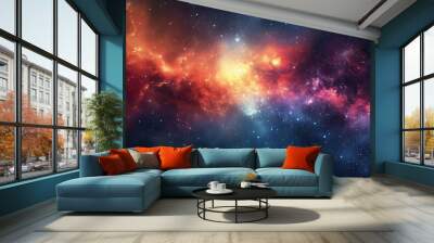 a purple and blue nebula with stars, Cosmic wonders Explore the mysteries of the universe Wall mural